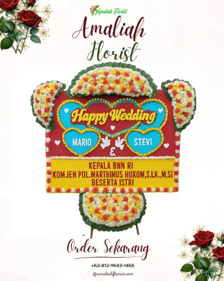 Papan Bunga Pernikahan Kastela